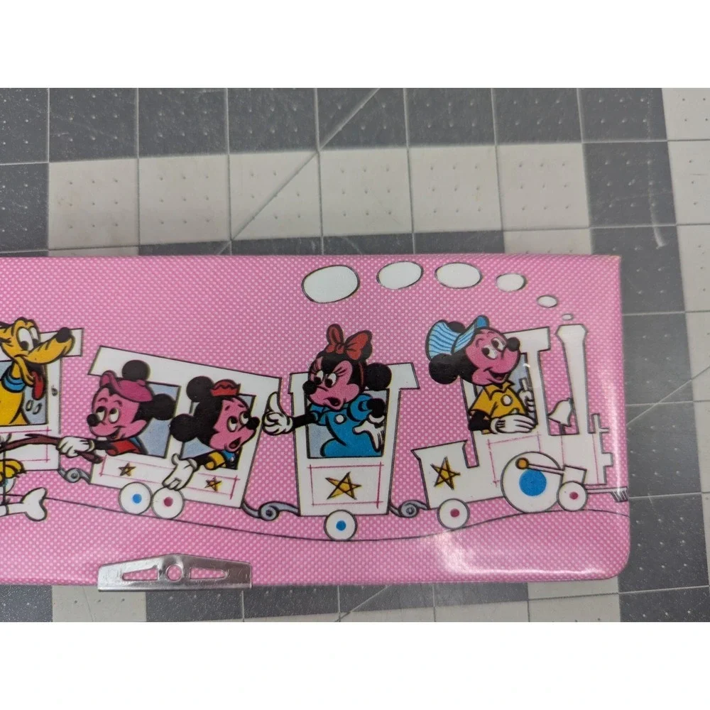 Vintage Walt Disney Mickey Mouse Train Pencil Holder Case 3x8 Inch‎